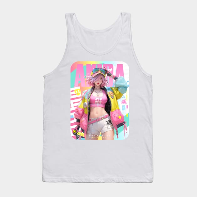 AKIBA DRIP - 🩷🟨🩵「 ✦ SUMMERTIME✦ 」🩷🟨🩵 ANIME MANGA NEXTLVL ART Tank Top by Akiba Drip